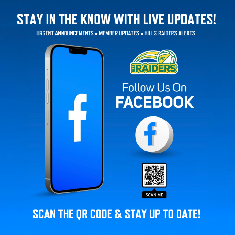 STAY UP TO DATE - HILLS RAIDERS FOLLOW US ON FACEBOOK